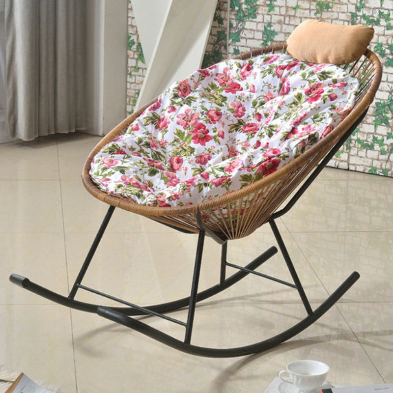 Contemporary Lazy Single Rocking Chair Rattan Rocking Chair for Break