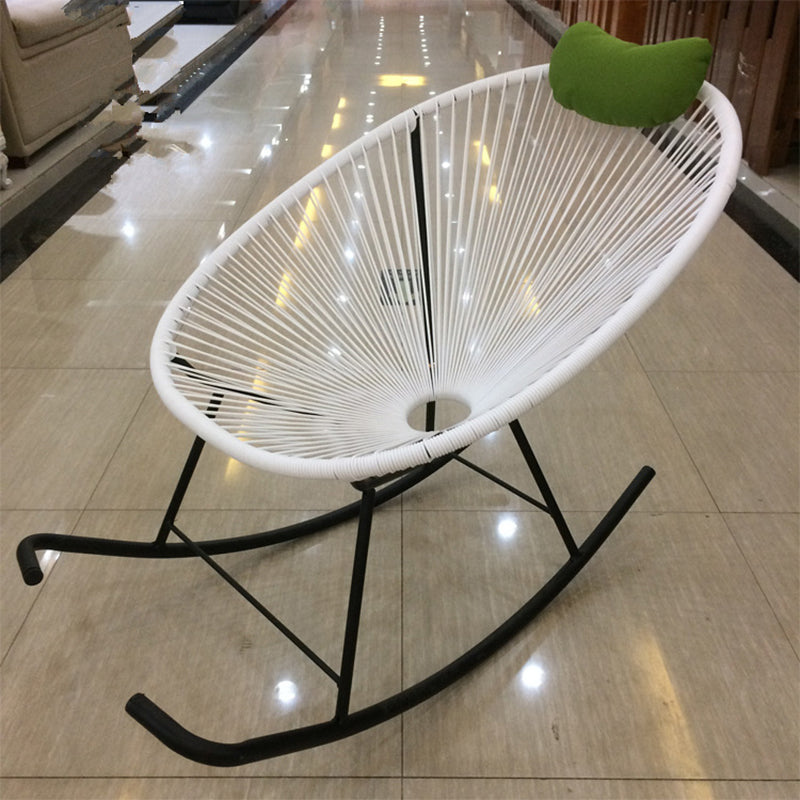 Contemporary Lazy Single Rocking Chair Rattan Rocking Chair for Break