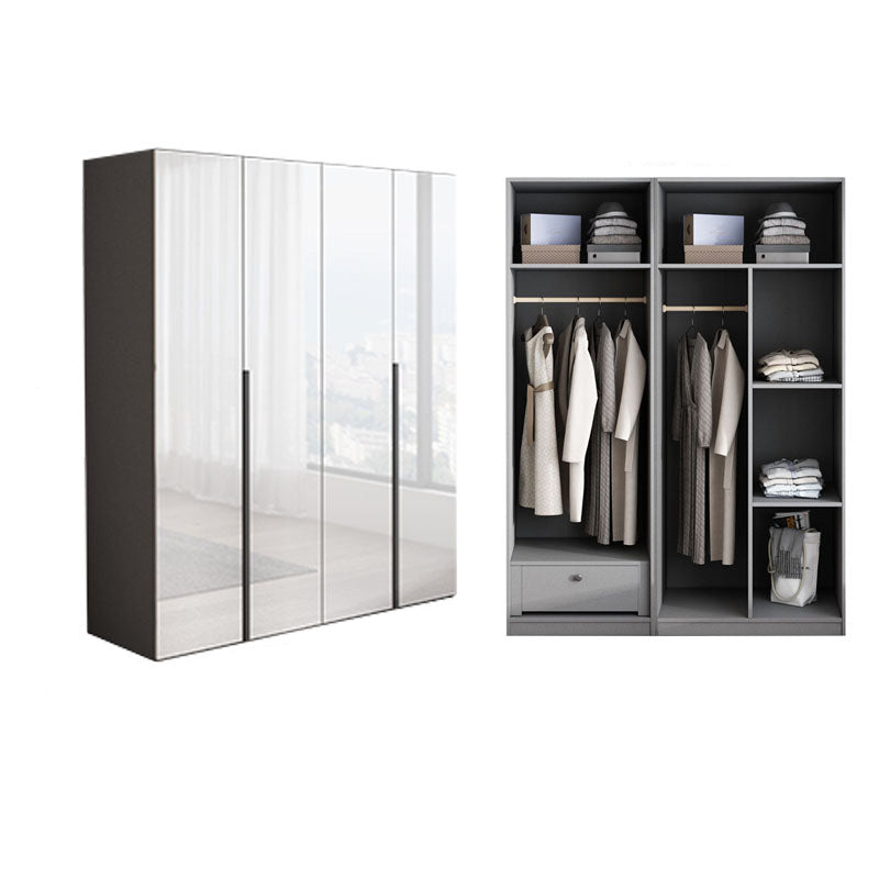 Bedroom Wooden Wardrobe Cabinet Modern Armoire with Soft Close Doors