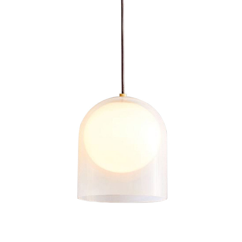 Ball Opal Glass Hanging Light Kit moderne 1 tête de plafond en or lampe suspension de plafond avec ombre à l'intérieur