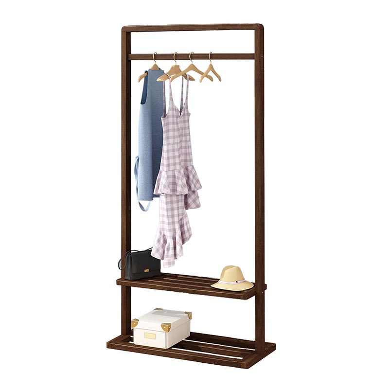 Solid Wood Storage Armoire Modern Style Bedroom Wardrobe with Shelves