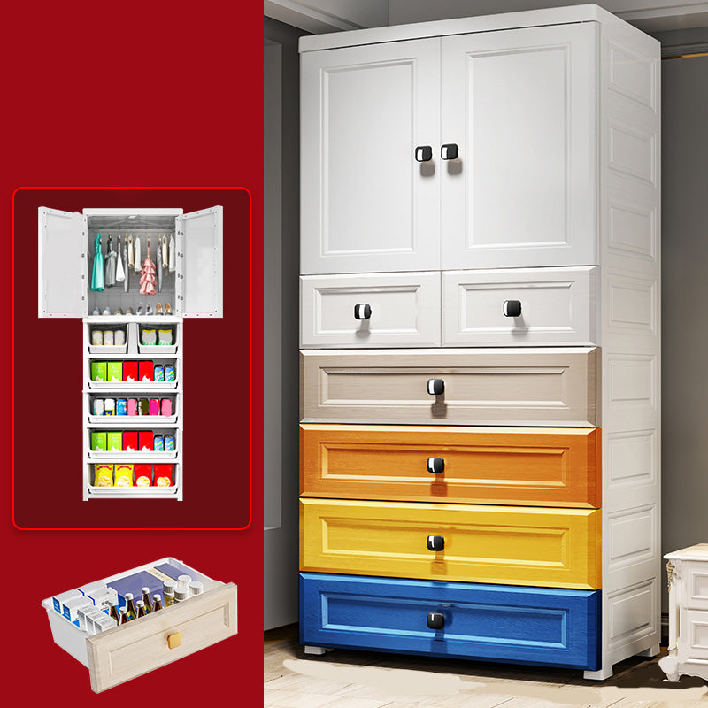 Rectangular Plastic Wardrobe Teen Style Bedroom Wardrobe Closet