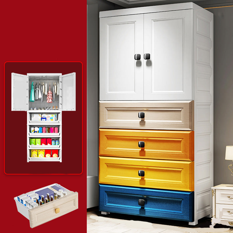 Rectangular Plastic Wardrobe Teen Style Bedroom Wardrobe Closet