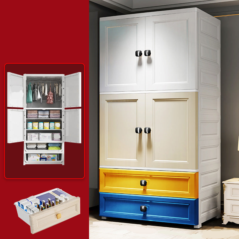 Rectangular Plastic Wardrobe Teen Style Bedroom Wardrobe Closet