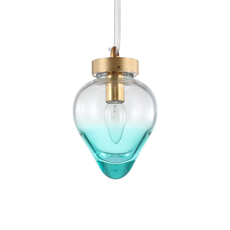 Waterdrop Esszimmer Anhänger Licht Blau/Champagnerglas 1 Glühbirnenpfosten moderne Hang Deckenlampe