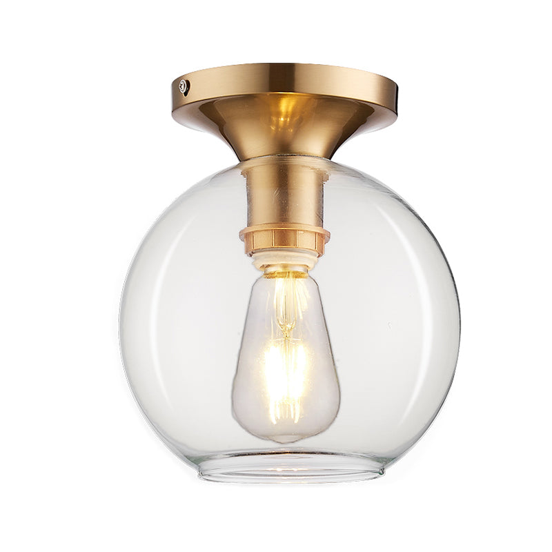 Sphère en verre transparent monté au plafond, plafonnier Vintage à 1 ampoule, luminaire pour Foyer