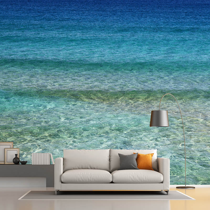 Photography Coastal Sea Printed Living Room Wallpaper Mildew Resistant Tropical