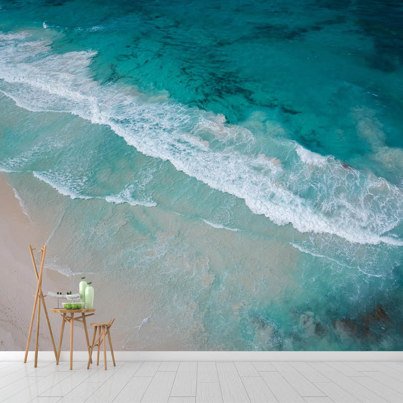 Coastal Photography Wall Mural Non-Pasted Living Room Sea Print Tropical