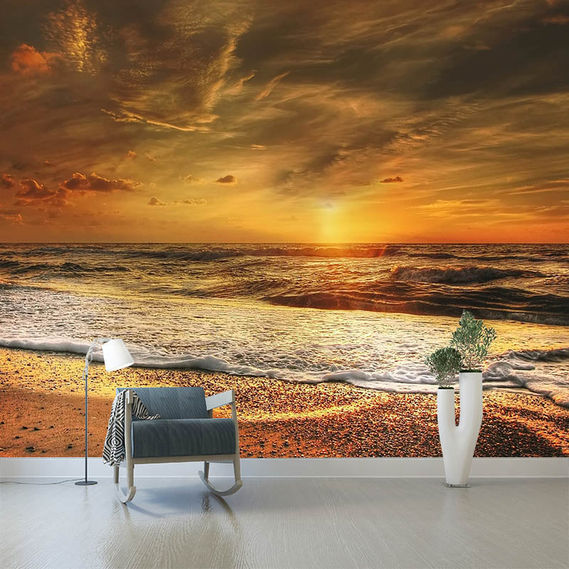 Peel and Stick Photography Wall Mural Sea Print Bedroom Tropical