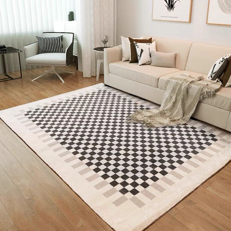 Simplicity Area Rug Lattice Pattern Simple Rug Polyester Non-Slip Area Rug