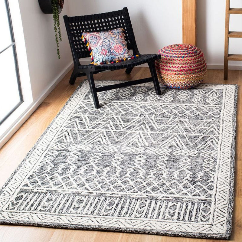 Boho Rug Boho-Chic Area Rug Polyester Easy Care Carpet for Bedroom