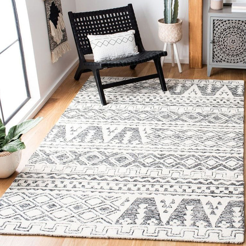 Boho Rug Boho-Chic Area Rug Polyester Easy Care Carpet for Bedroom