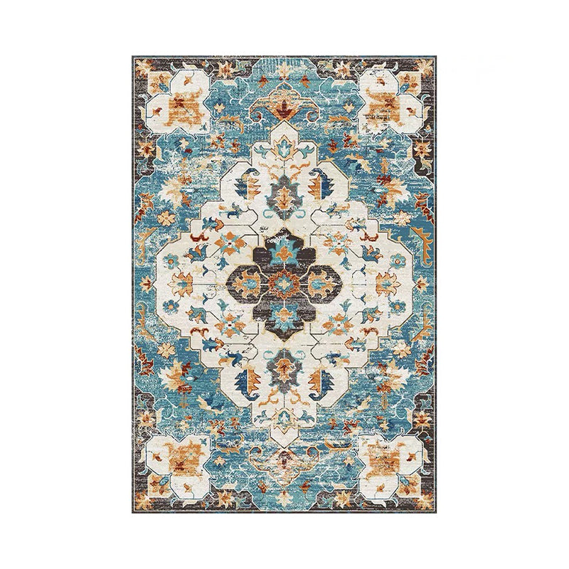 Retro Rug Traditional Area Rug Polyester Easy Care Carpet for Bedroom