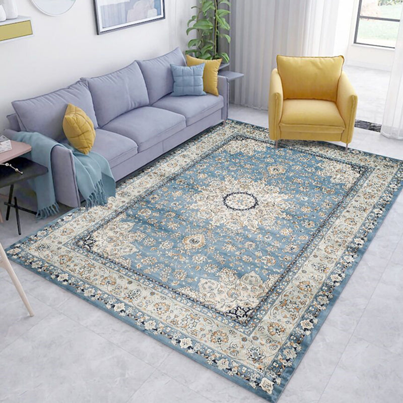 Retro Rug Traditional Area Rug Polyester Easy Care Carpet for Bedroom