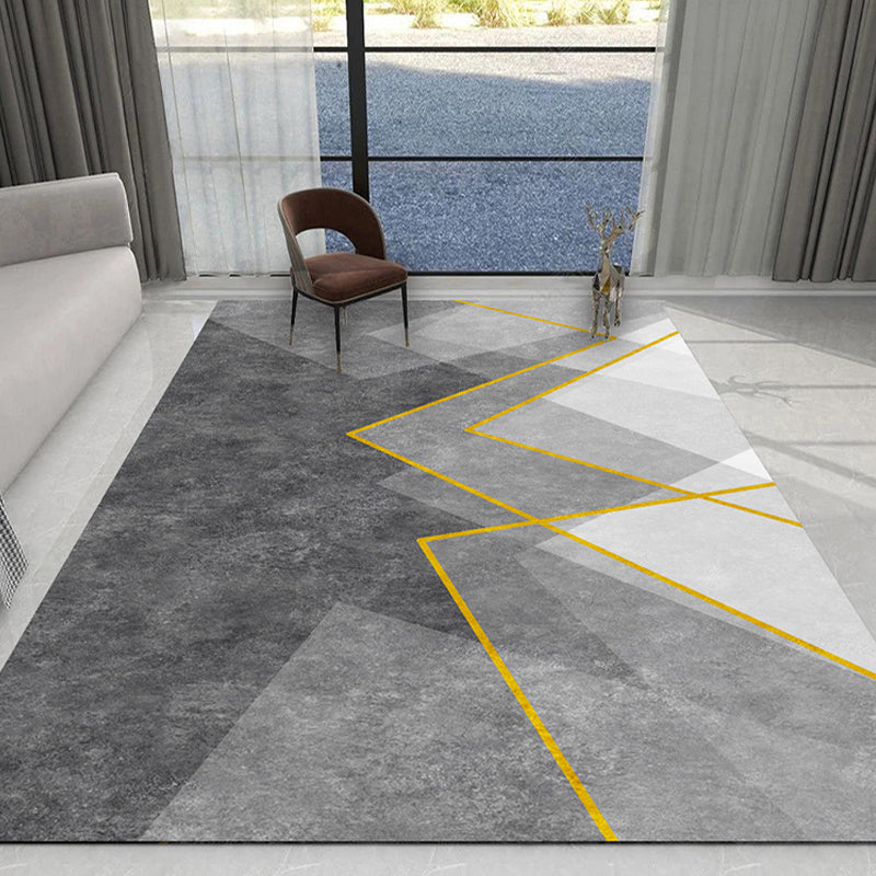Nordic Colorblock Rug Morandi Color Modern Area Rug Polyester Easy Care Carpet for Bedroom