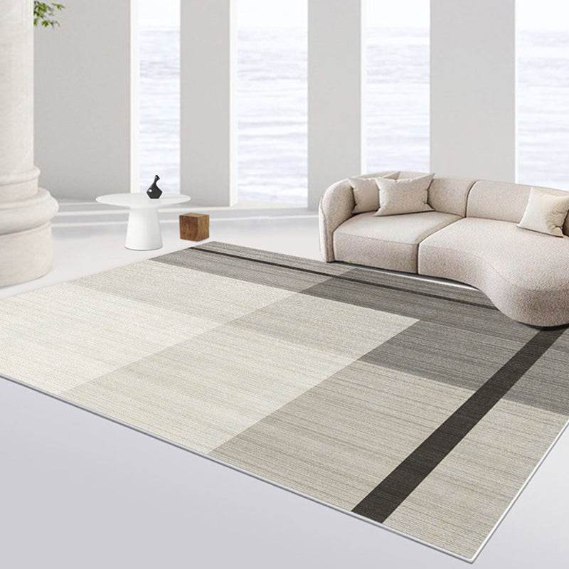 Nordic Colorblock Rug Morandi Color Modern Area Rug Polyester Easy Care Carpet for Bedroom