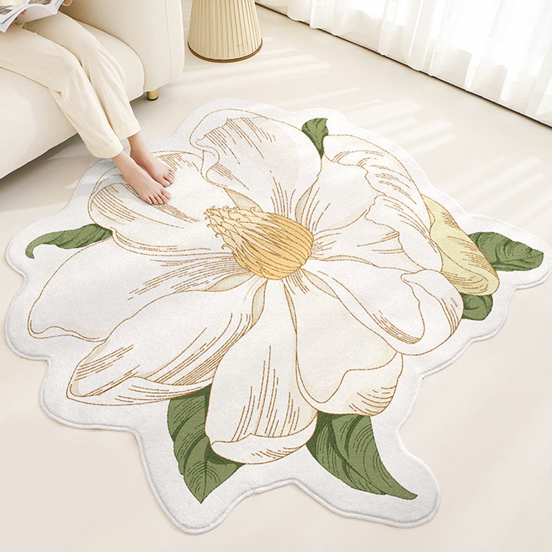 Novelty Area Rug Living Room Contemporary Carpet Floral Pattern Non-Slip Backing Carpet