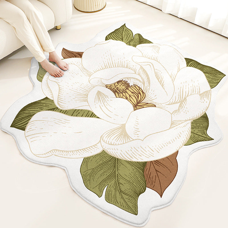 Novelty Area Rug Living Room Contemporary Carpet Floral Pattern Non-Slip Backing Carpet