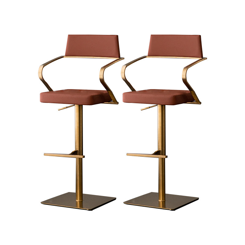 Armless Counter Height Stools with Footrest Modern Counter Stool