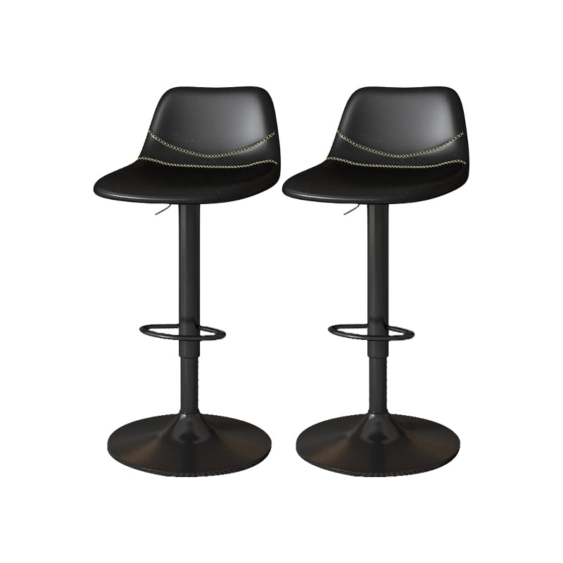 Contemporary Adjustable Height Swivel Armless Bar Stool with Metal Base