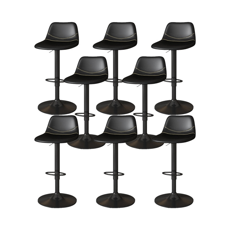 Contemporary Adjustable Height Swivel Armless Bar Stool with Metal Base