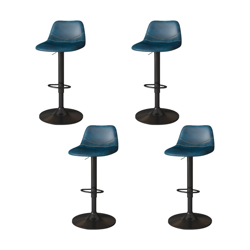 Contemporary Adjustable Height Swivel Armless Bar Stool with Metal Base