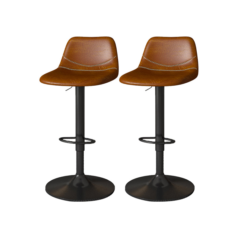 Contemporary Adjustable Height Swivel Armless Bar Stool with Metal Base