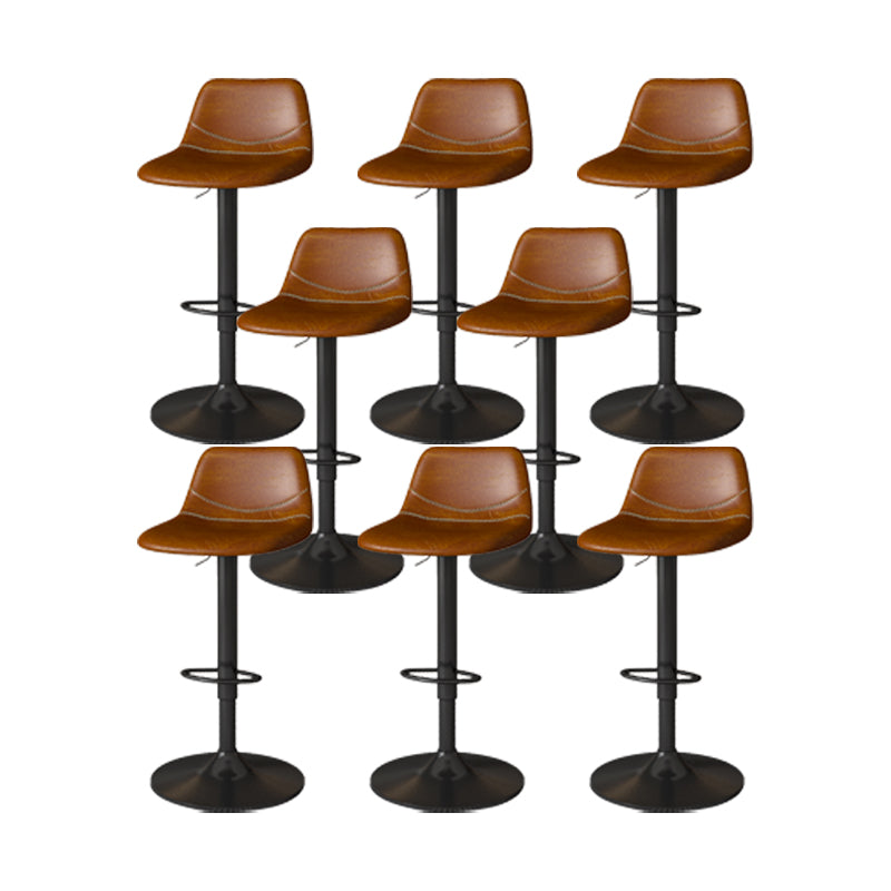 Contemporary Adjustable Height Swivel Armless Bar Stool with Metal Base