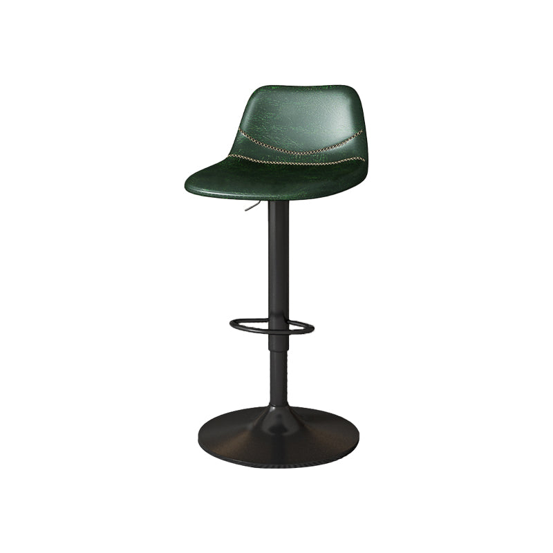 Contemporary Adjustable Height Swivel Armless Bar Stool with Metal Base