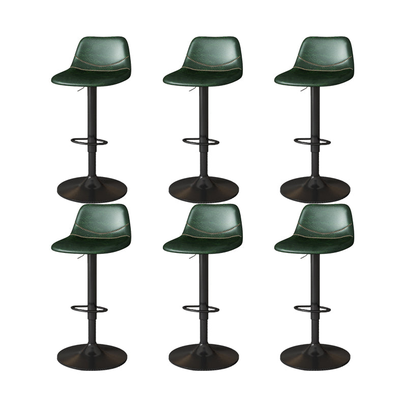 Contemporary Adjustable Height Swivel Armless Bar Stool with Metal Base