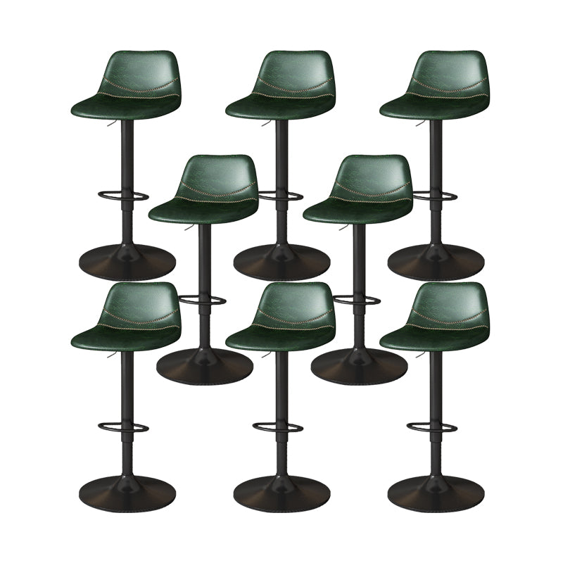 Contemporary Adjustable Height Swivel Armless Bar Stool with Metal Base
