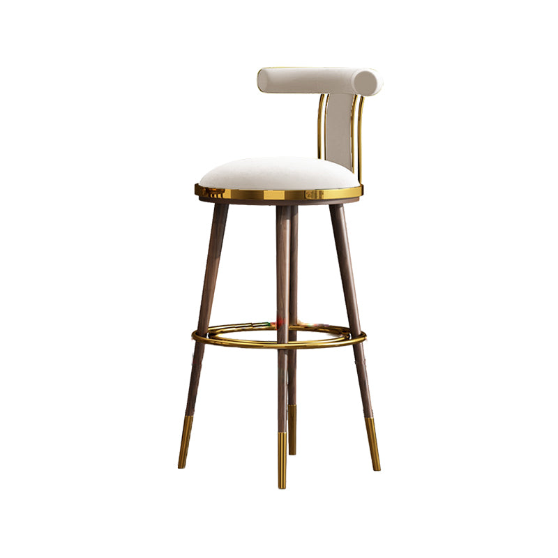 Velvet Matte Finish Counter & Bar Stools Contemporary Indoor Stools with Metal Legs