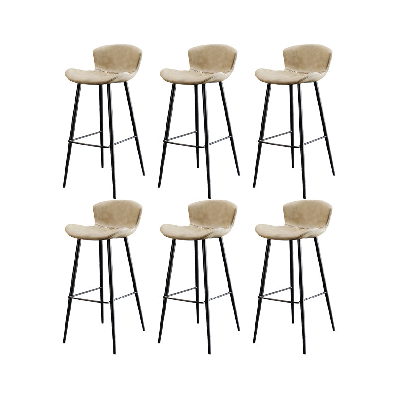 Faux Leather Armless Counter Stool Modern Style Low Back Bar Stool