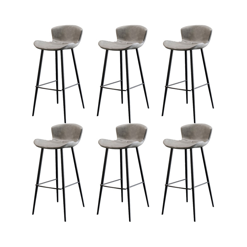 Faux Leather Armless Counter Stool Modern Style Low Back Bar Stool