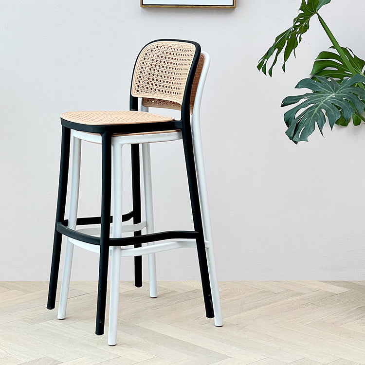 Plastic Stackable Bar Stool Modern Backrest Bar Stools for Dining Room