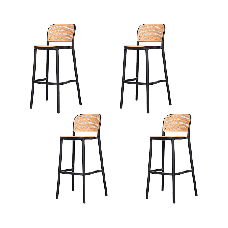 Plastic Stackable Bar Stool Modern Backrest Bar Stools for Dining Room