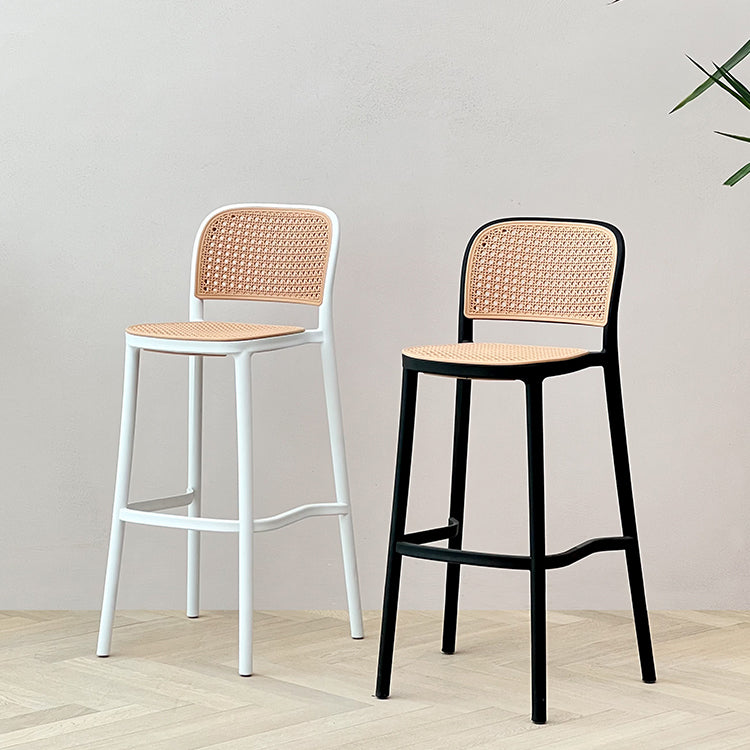 Plastic Stackable Bar Stool Modern Backrest Bar Stools for Dining Room