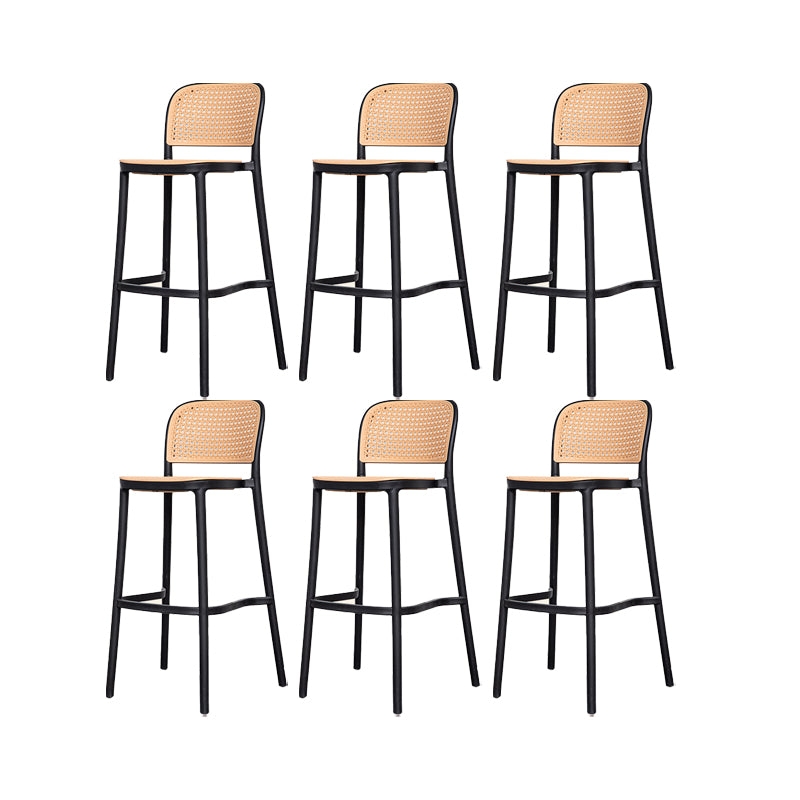 Plastic Stackable Bar Stool Modern Backrest Bar Stools for Dining Room