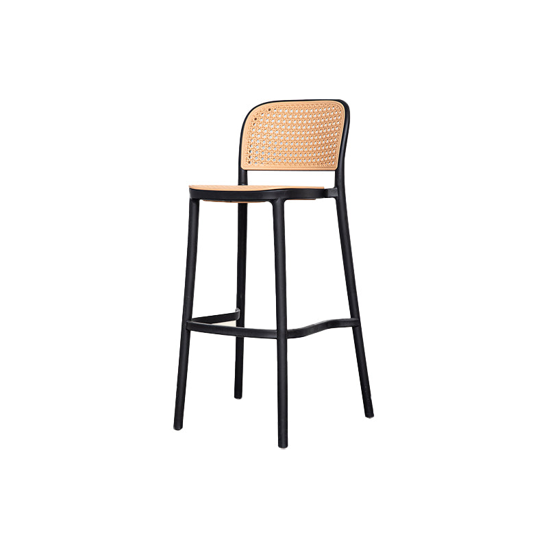 Plastic Stackable Bar Stool Modern Backrest Bar Stools for Dining Room