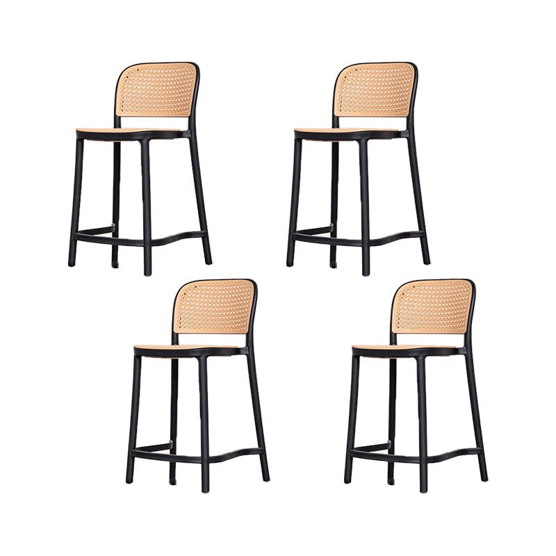 Plastic Stackable Bar Stool Modern Backrest Bar Stools for Dining Room