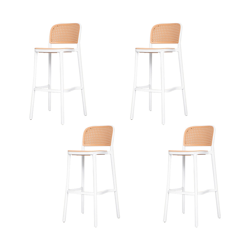 Plastic Stackable Bar Stool Modern Backrest Bar Stools for Dining Room