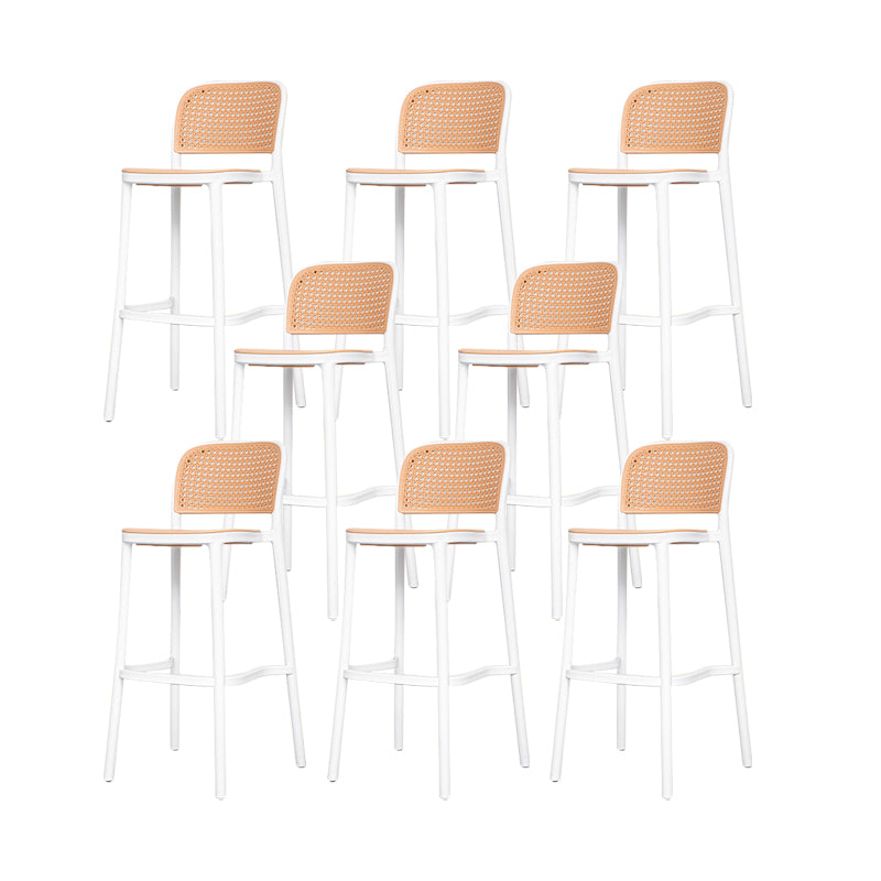 Plastic Stackable Bar Stool Modern Backrest Bar Stools for Dining Room