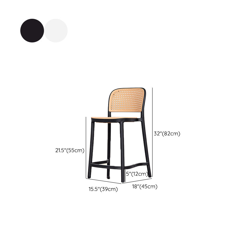 Plastic Stackable Bar Stool Modern Backrest Bar Stools for Dining Room