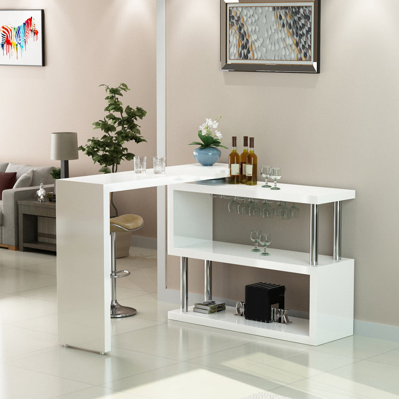 Chipboard Bar Table White Dining Table for Kitchen Living Room