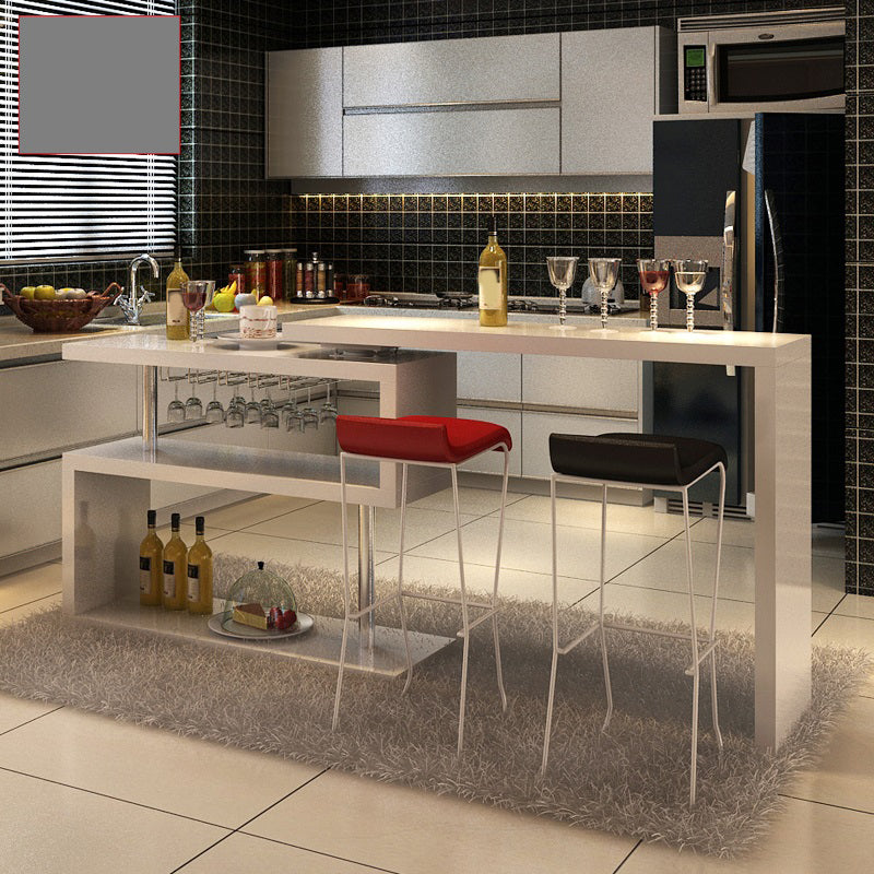 Chipboard Bar Table White Dining Table for Kitchen Living Room