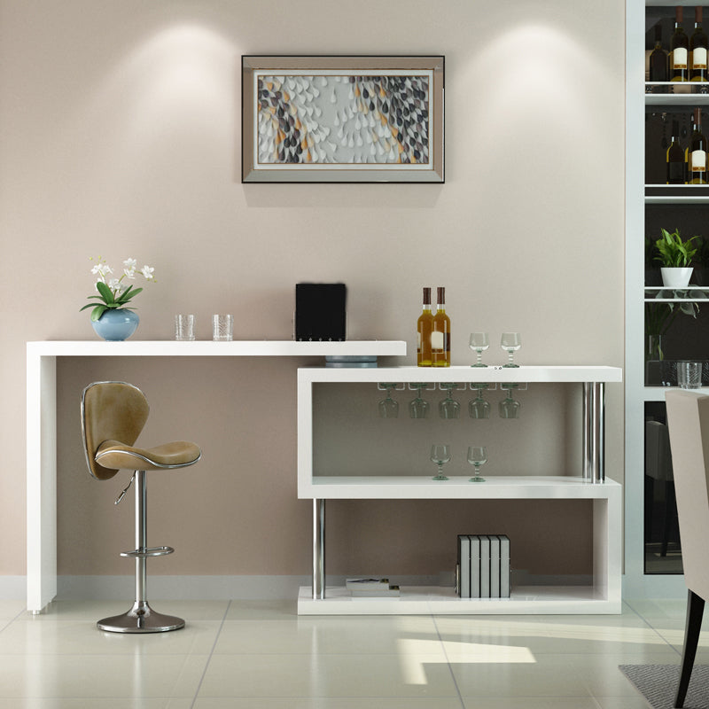 Chipboard Bar Table White Dining Table for Kitchen Living Room