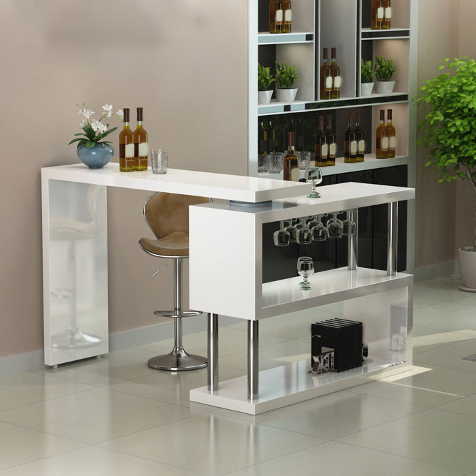 Chipboard Bar Table White Dining Table for Kitchen Living Room