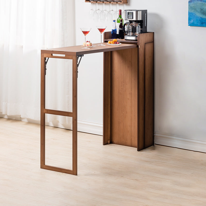 Bamboo Bar Table Folding Dining Table for Kitchen Living Room