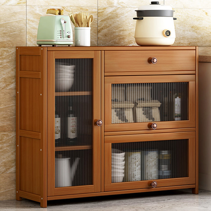 Contemporary Sideboard Cabinet Bamboo Sideboard Table with Drawers for Dining Room
