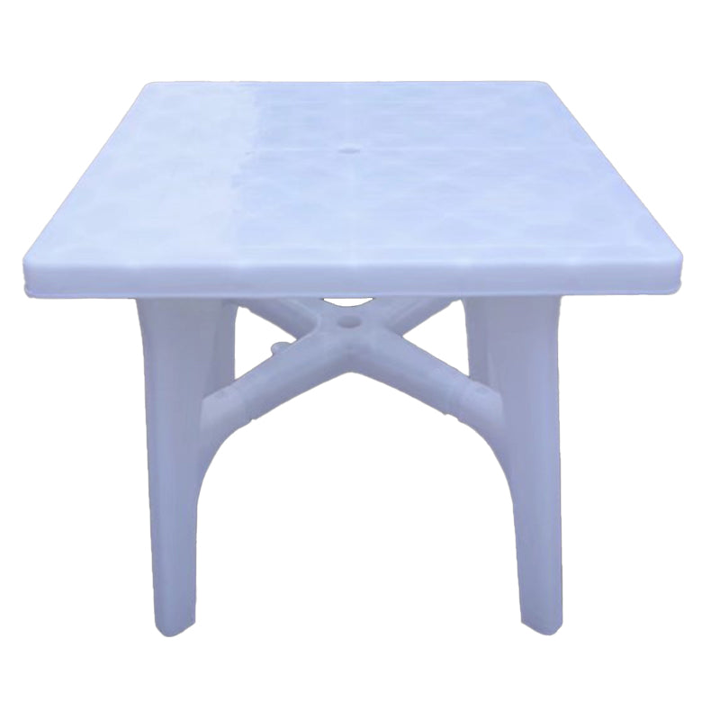 Contemporary Water Resistant Patio Table Plastic Rectangle/Round with Umbrella Hole